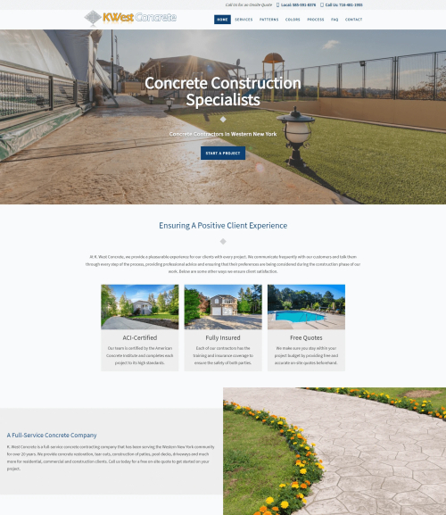 KWest Concrete website preview